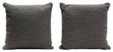 Set of (2) 16" Square Accent Pillows in Charcoal Boucle Textured Fabric By Diamond Sofa